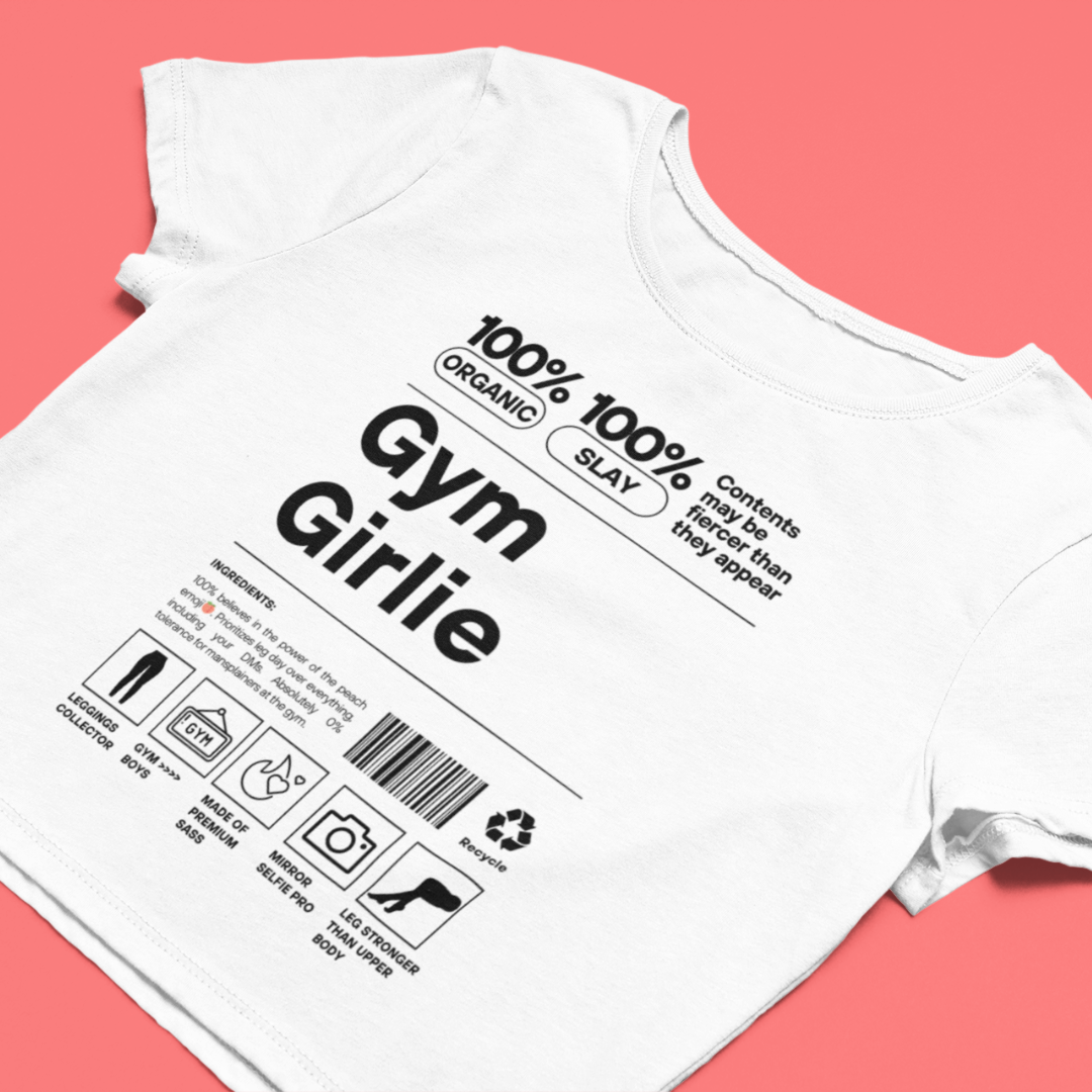 Gym Girlie - Women White Crop Top