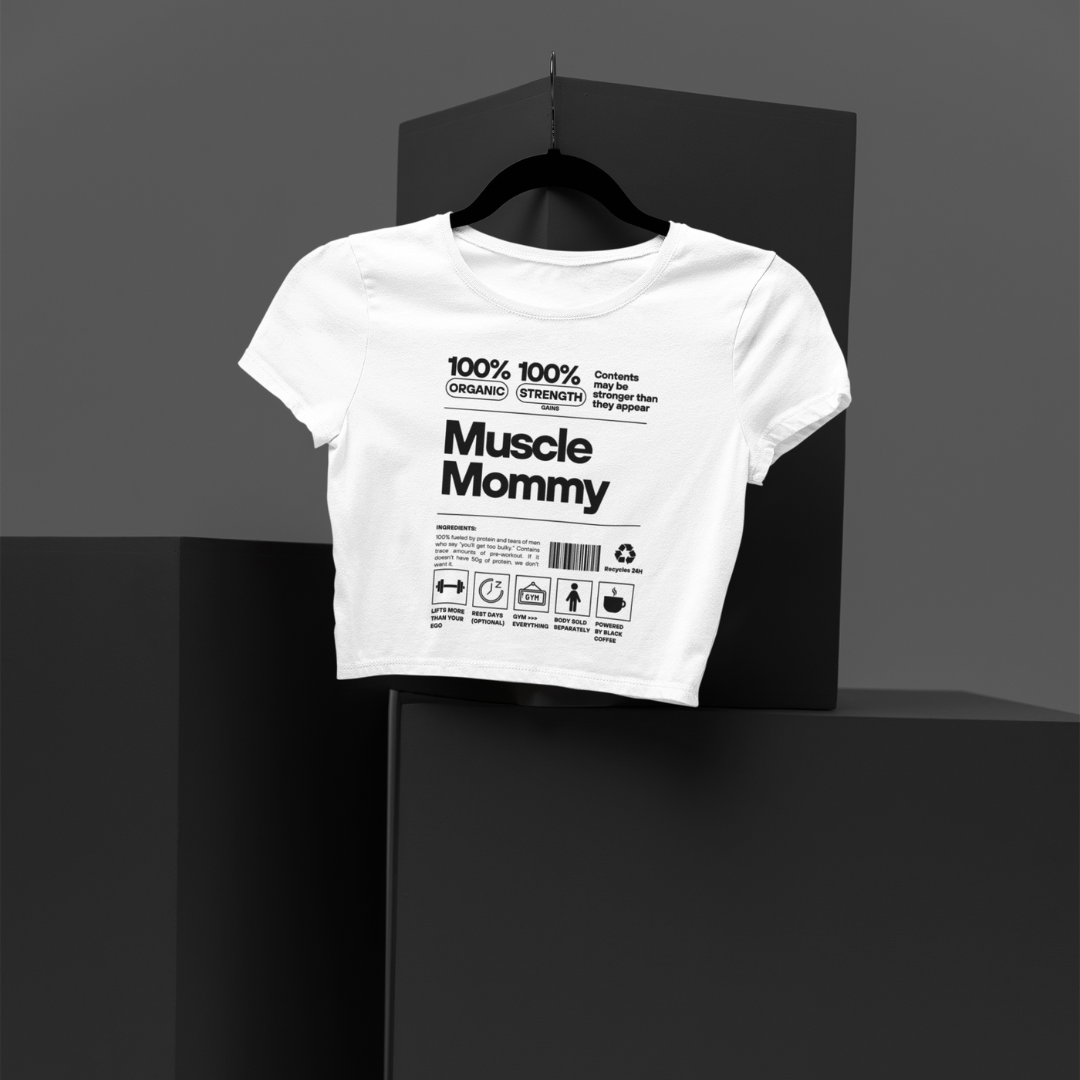 Muscle Mommy - Women White Crop Top