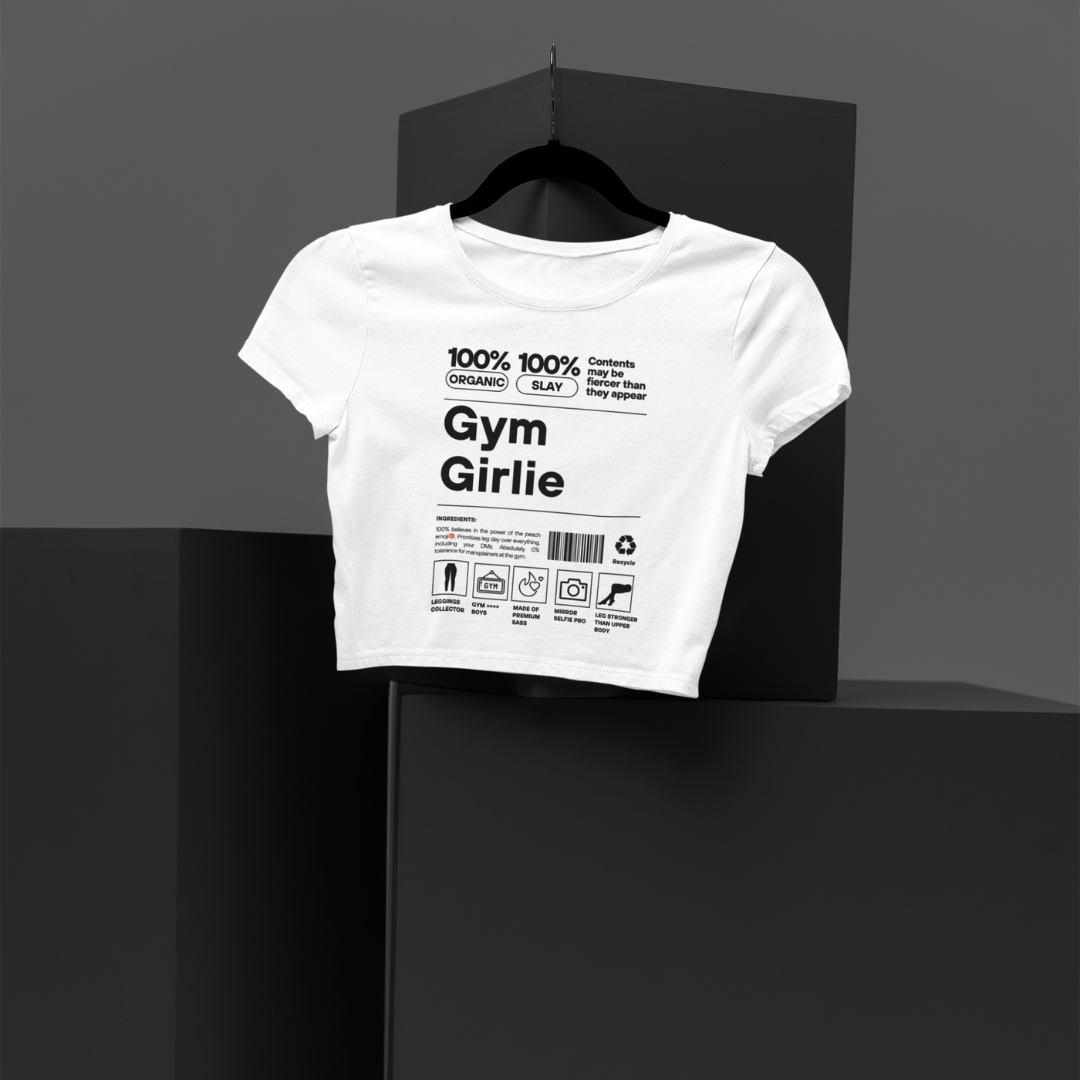 Gym Girlie - Women White Crop Top