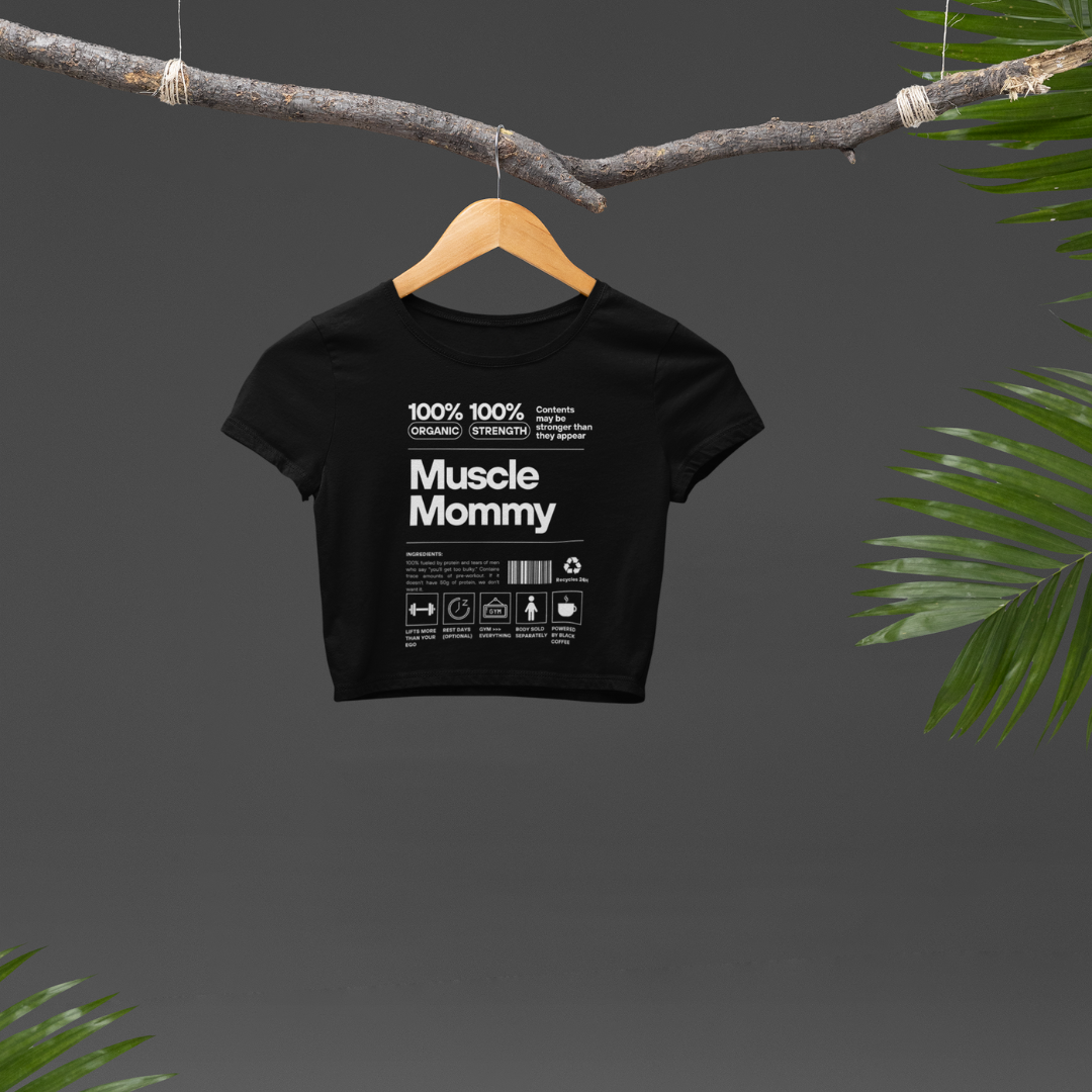 Muscle Mommy - Women Black Crop Top