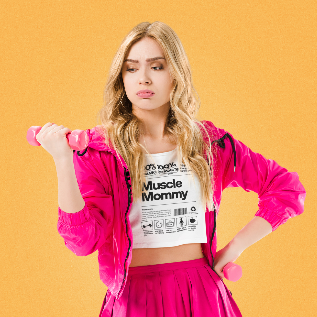 Muscle Mommy - Women White Crop Top