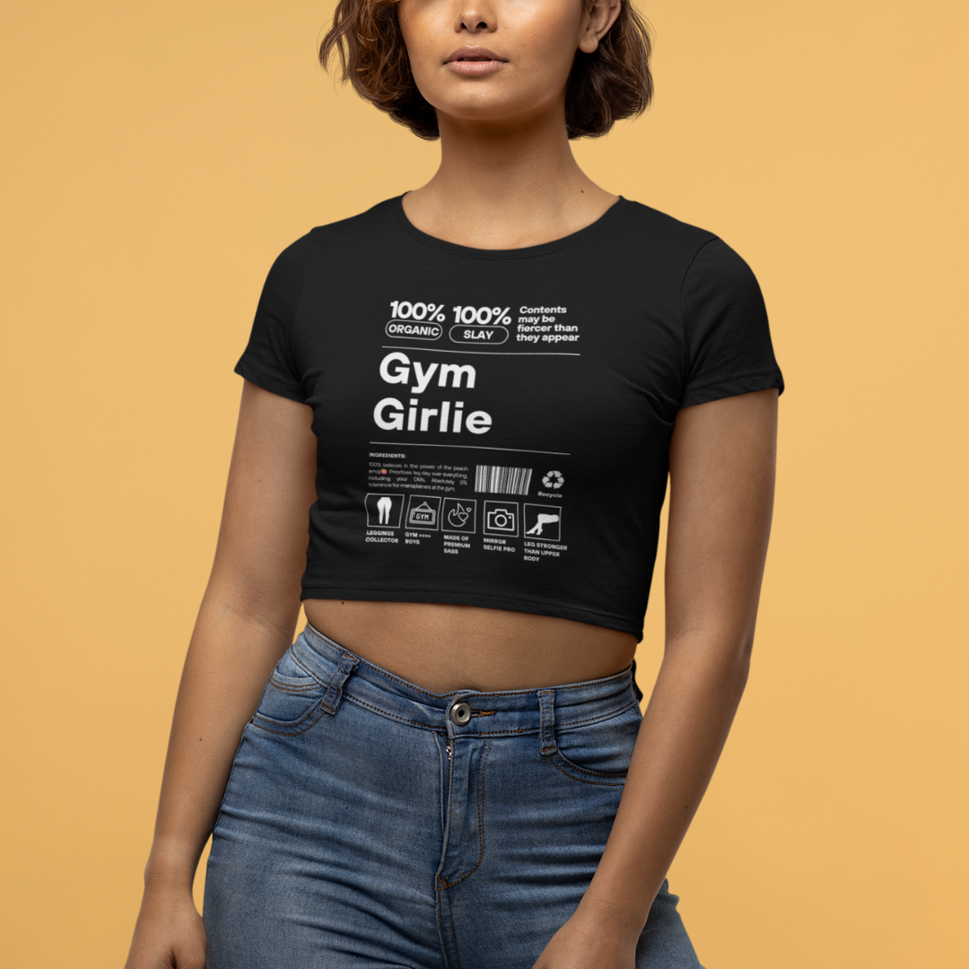 Gym Girlie - Women Black Crop Top