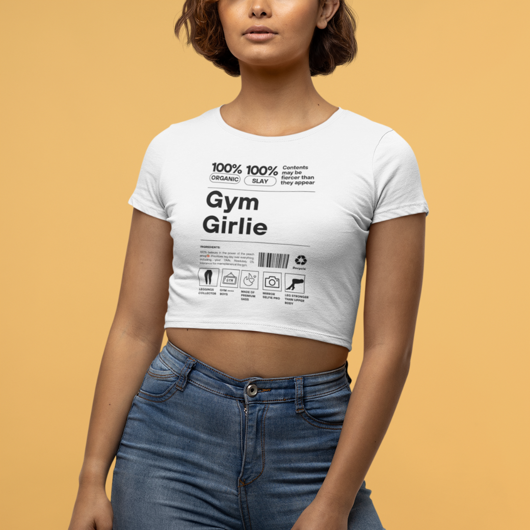 Gym Girlie - Women White Crop Top