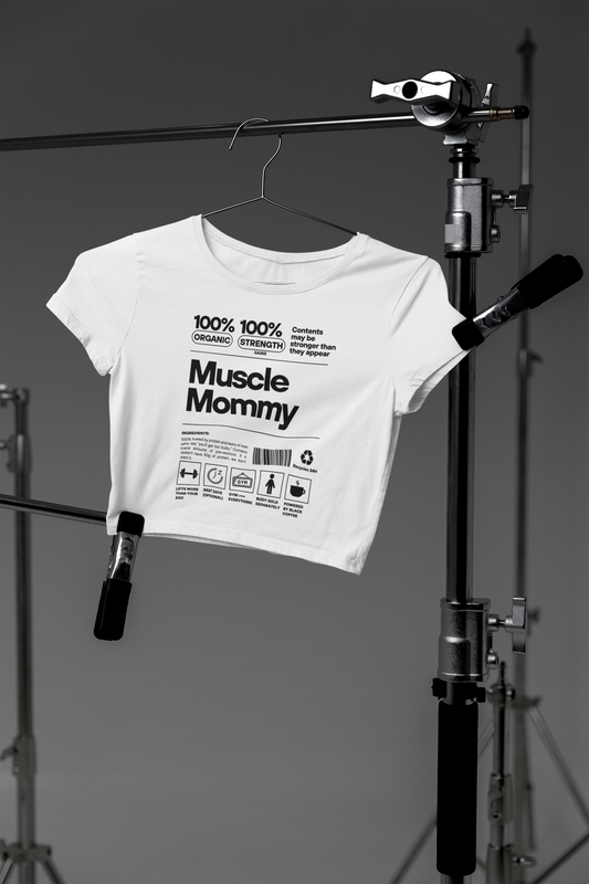 Muscle Mommy - Women White Crop Top